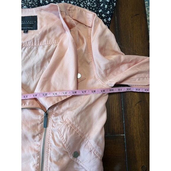 Sanctuary Moto Jacket Lyocell Blush Pink Lightweight Style Zip Up Lightweight L - Picture 6 of 7